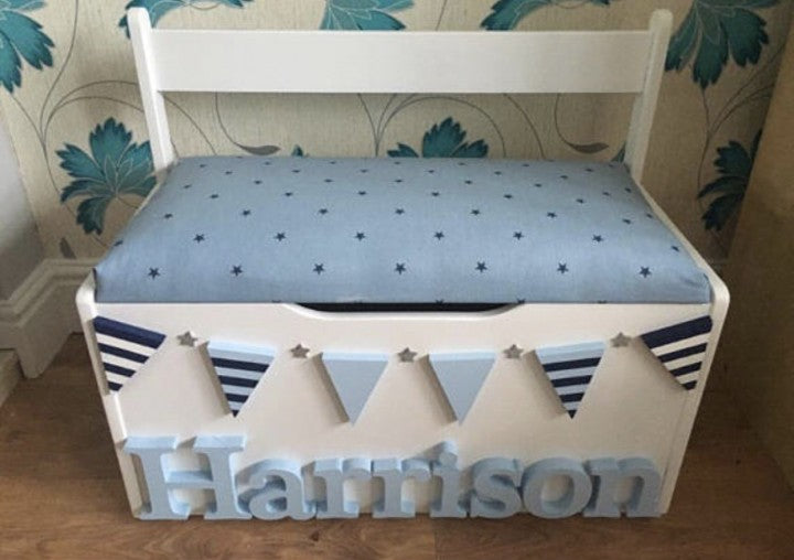 Personalised toy 2024 box bench